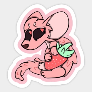 Sable Hugging Strawberry Sticker